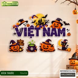 [HỎA TỐC] Set Decor Fomex 5mm Decor Halloween Cafe, Lớp Học, Gắn Mành Tre - Bộ Tranh Dán Dễ Bóc Decor Ngày Hội Halloween 3