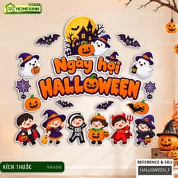 [HỎA TỐC] Set Decor Fomex 5mm Decor Halloween Cafe, Lớp Học, Gắn Mành Tre - Bộ Tranh Dán Dễ Bóc Decor Ngày Hội Halloween 4