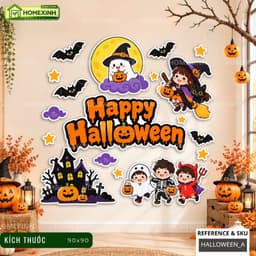 [HỎA TỐC] Set Decor Fomex 5mm Decor Halloween Cafe, Lớp Học, Gắn Mành Tre - Bộ Tranh Dán Dễ Bóc Decor Ngày Hội Halloween 1
