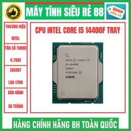 Bộ vi xử lý Intel Core i5 14400F - i5 14400 / Turbo up to 4.7GHz /10 Nhân 16 Luồng /20MB / LGA 1700 (Tray) bảo hành 36 t 1