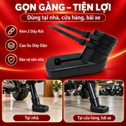 Bọc Chân Chống Xe Máy Cao Su Dày Dặn, Kèm 2 Dây Rút, Chống Trượt Và Bảo Vệ Nền Nhà 1