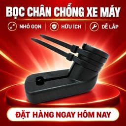 Bọc Chân Chống Xe Máy Cao Su Dày Dặn, Kèm 2 Dây Rút, Chống Trượt Và Bảo Vệ Nền Nhà 2
