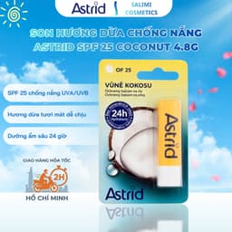 Son Dưỡng Môi Astrid SPF 25 Coconut 4.8g - Chống Nắng UVA/UVB, Hương Dừa, Dưỡng Ẩm 24h 1