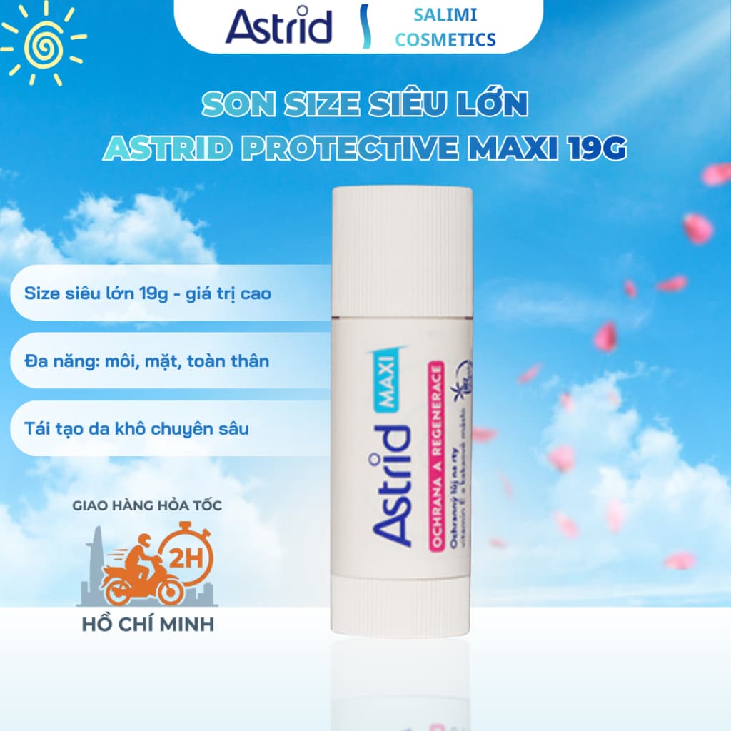 Son Dưỡng Môi Astrid Maxi Protect & Regenerate 19g - Size Siêu Lớn, Tái Tạo Chuyên Sâu, Dùng Đa Năng