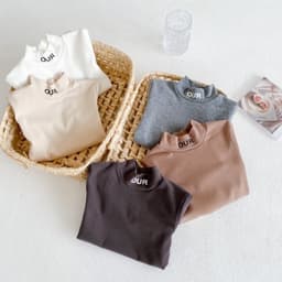 Áo cổ lọ giữ nhiệt cho bé trai bé gái chất cotton 100% dày dặn đẹp Thu Đông 3