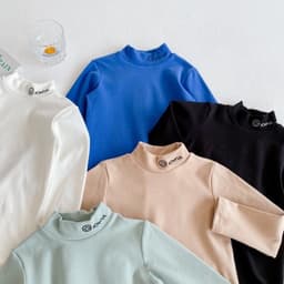 Áo cổ lọ giữ nhiệt cho bé trai bé gái chất cotton 100% dày dặn đẹp Thu Đông 4