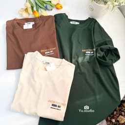 Áo thun 3158 YUSTUDIO form rộng áo thun unisex nam nữ trước ngực mẫu VISUAL ART 6