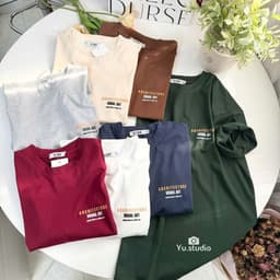 Áo thun 3158 YUSTUDIO form rộng áo thun unisex nam nữ trước ngực mẫu VISUAL ART 2
