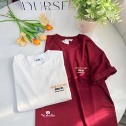 Áo thun 3158 YUSTUDIO form rộng áo thun unisex nam nữ trước ngực mẫu VISUAL ART 9