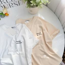 Áo thun 3158 YUSTUDIO form rộng áo thun unisex nam nữ trước ngực mẫu TIMELESS 1