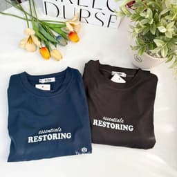 Áo thun 3158 YUSTUDIO form rộng áo thun unisex nam nữ tay lỡ mẫu RESTORING 9