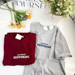 Áo thun 3158 YUSTUDIO form rộng áo thun unisex nam nữ tay lỡ mẫu RESTORING 1