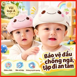 Mũ Bảo Vệ Đầu Cho Bé Tập Đi Chống Va Đập - Nón Bảo Hiểm Trẻ Em Tập Bò Siêu Nhẹ Thoáng Khí Vải Loại A 1