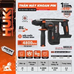 Máy khoan bê tông pin HUKAN HUK G3-MEL528, Không chổi than, 3 chức năng, Bảng điều khiển thông minh 1