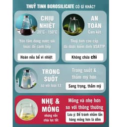 BÌNH THUỶ TINH CHỊU NHIỆT ĐUN ĐƯỢC SIÊU ĐẸP  HÀNG NHẬP KHẨU 1500ml, bao bù bể vỡ  M17 8