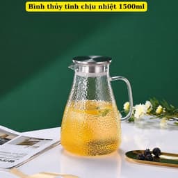 BÌNH THUỶ TINH CHỊU NHIỆT ĐUN ĐƯỢC SIÊU ĐẸP  HÀNG NHẬP KHẨU 1500ml, bao bù bể vỡ  M17 2