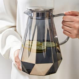 Bình Thủy Tinh Chịu Nhiệt 1.5L Có Quai Cầm, Nắp Inox Kèm Lưới Lọc – Bình Đựng Nước Trà, Nước Trái Cây Sang Trọng 1