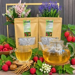 Trà Mâm Xôi  6 Vị - Mâm Xôi, Sâm Tố Nữ, Bầu Đất, Trin.h N.ữ Hoàng Cung, Hoa Nhài, Cỏ Ngọt - Nước trà chè tea 2