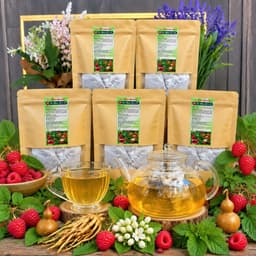 Trà Mâm Xôi  6 Vị - Mâm Xôi, Sâm Tố Nữ, Bầu Đất, Trin.h N.ữ Hoàng Cung, Hoa Nhài, Cỏ Ngọt - Nước trà chè tea 3