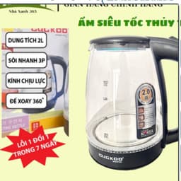 Ấm siêu tốc thủy tinh 2L cao cấp công suất 1300w bình siêu tốc trong suốt cường lực đèn led tự ngắt an toàn  M81 2