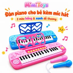 Đàn Piano Mini 32 Phím Đa Chức Năng Cho Bé MimiToys - Kèm Micro, Có Nhạc Và Hỗ Trợ Học Âm Nhạc Sớm 2