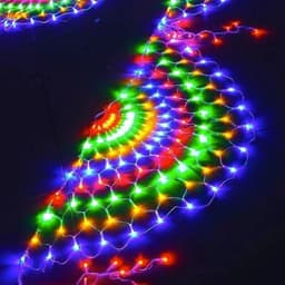 Đèn LED Rèm Lưới Đuôi Công Dài 4M Cao 0.5m 8 Chế Độ Trang Trí Ngày Lễ, Sự Kiện 6