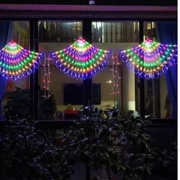 Đèn LED Rèm Lưới Đuôi Công Dài 4M Cao 0.5m 8 Chế Độ Trang Trí Ngày Lễ, Sự Kiện 8