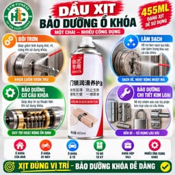 [GIÁ SỈ]  Dầu bôi trơn khóa cửa, lõi khóa, bảo dưỡng lỗ khóa, tẩy rỉ sét, bản lề trục cửa, tiếng ồn 3