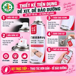 [GIÁ SỈ]  Dầu bôi trơn khóa cửa, lõi khóa, bảo dưỡng lỗ khóa, tẩy rỉ sét, bản lề trục cửa, tiếng ồn 4