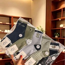 Tất Trẻ Em Cổ Cao Set 10 Đôi Cho Bé Trai Bé Gái 1-12 Tuổi - Vớ Cotton Co Giãn Mềm Mịn Giữ Ấm Tốt 7