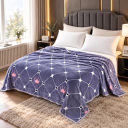 Chăn Nỉ Nhung Tuyết giữ nhiệt 2m3x2m 2 chất liệu lông cừu cao cấp, mềm mịn không rụng lông 5