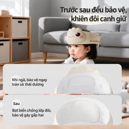 Mũ Bảo Vệ Đầu Cho Bé Tập Đi Chống Va Đập - Nón Bảo Hiểm Trẻ Em Tập Bò Siêu Nhẹ Thoáng Khí Vải Loại A 5