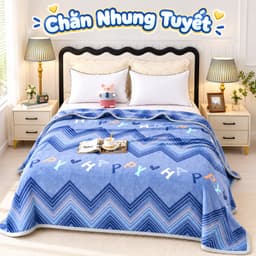 Chăn Nỉ Nhung Tuyết giữ nhiệt 2m3x2m 2 chất liệu lông cừu cao cấp, mềm mịn không rụng lông 1