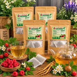 Trà Mâm Xôi  6 Vị - Mâm Xôi, Sâm Tố Nữ, Bầu Đất, Trin.h N.ữ Hoàng Cung, Hoa Nhài, Cỏ Ngọt - Nước trà chè tea 02 5