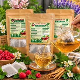 Trà Mâm Xôi  6 Vị - Mâm Xôi, Sâm Tố Nữ, Bầu Đất, Trin.h N.ữ Hoàng Cung, Hoa Nhài, Cỏ Ngọt - Nước trà chè tea 02 8
