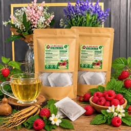 Trà Mâm Xôi  6 Vị - Mâm Xôi, Sâm Tố Nữ, Bầu Đất, Trin.h N.ữ Hoàng Cung, Hoa Nhài, Cỏ Ngọt - Nước trà chè tea 02 3