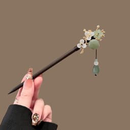 Trâm Cài Tóc Ngọc Bích Hoa Mai Cổ Phong – Trâm Tóc Phụ Kiện Tóc Nữ Thanh Nhã Phối Ngọc Xanh ponny 6