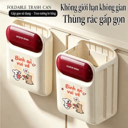 Thùng Rác Gấp Gọn Treo Tường Cánh Tủ Bếp Nắp Đậy Kín Chống Mùi Thông Minh Tiết Kiệm Không Gian 5