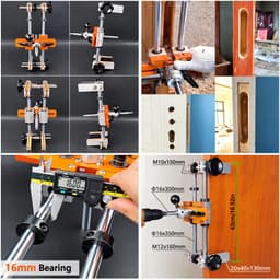 Bộ Cữ Phay Gỗ Đục Lỗ Khóa Vân Tay Xịn Cao Cấp, Cữ Định Vị Lắp Khóa Cửa Điện Tử Bằng Nhôm Đúc Nguyên Khối, Inox 304 4