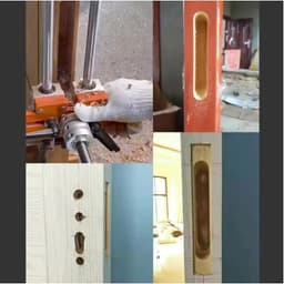 Bộ Cữ Phay Gỗ Đục Lỗ Khóa Vân Tay Xịn Cao Cấp, Cữ Định Vị Lắp Khóa Cửa Điện Tử Bằng Nhôm Đúc Nguyên Khối, Inox 304 5