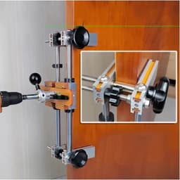 [ TẶNG TÚI ] Bộ Cữ Phay Gỗ Đục Lỗ Khóa Vân Tay Cao Cấp, Cữ Định Vị Lắp Khóa Cửa Điện Tử Bằng Nhôm Đúc Nguyên Khối, Inox 1