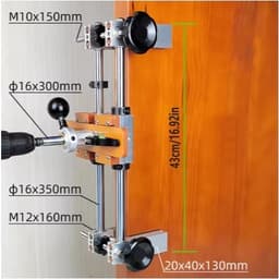 [ TẶNG TÚI ] Bộ Cữ Phay Gỗ Đục Lỗ Khóa Vân Tay Cao Cấp, Cữ Định Vị Lắp Khóa Cửa Điện Tử Bằng Nhôm Đúc Nguyên Khối, Inox 5