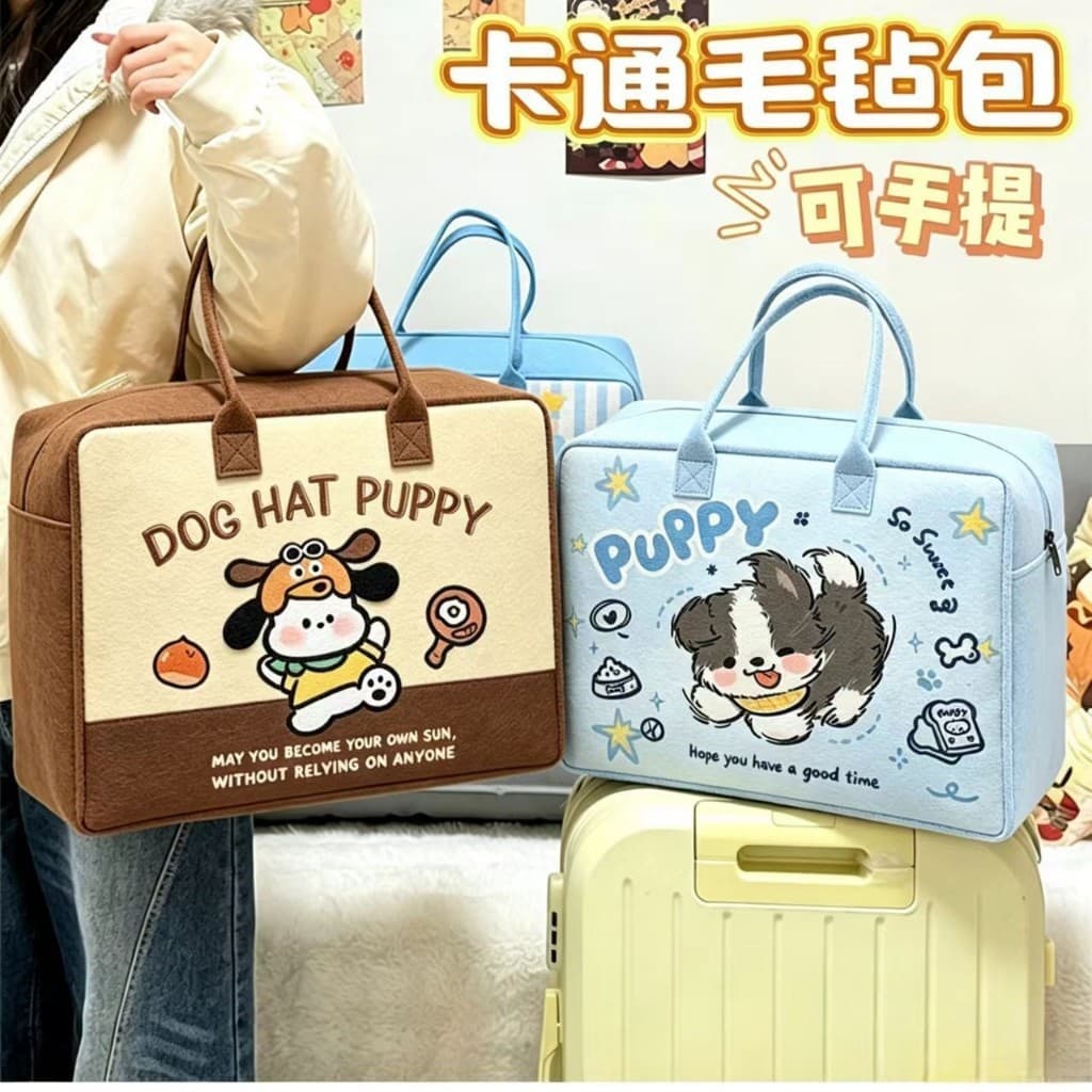 Túi Nỉ Vải Dệt Đựng Đồ Đa Năng Mẫu Mới KT 40x30x20cm Túi Du Lịch Hoạt Hình