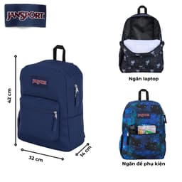 Balo chính hãng Jansport (USA) Cross Town 26L chất liệu nylon nhẹ, ngăn chống sốc laptop 15", bảo hành 1 năm 2
