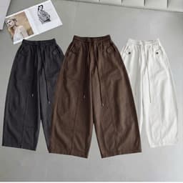 Quần Kaki Nhật Ống Rộng Bom Thụng Cạp Chun Dây Rút Form Xinh MA392 9