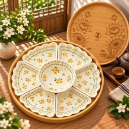 [ GiaDungQueHuong ]  KHAY NHỰA VÂN TRE size 45cm  – NÉT CHẤM PHÁ THANH LỊCH CHO BỘ MẶT TRỜI 7