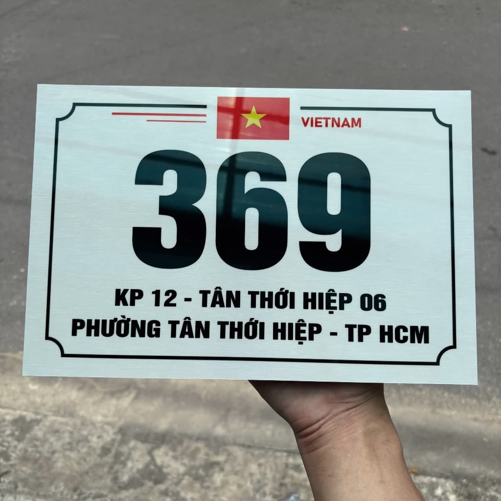 Biển Số Nhà MICA tráng gương - IN THEO YÊU CẦU - Nhiều kích thước - Tặng keo dán