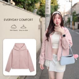 Áo Khoác Nữ Breeze Cotton Kaki Chống Nắng UV UPF50+ - Hoodie Dáng Rộng Thoáng Mát Mùa Hè 1