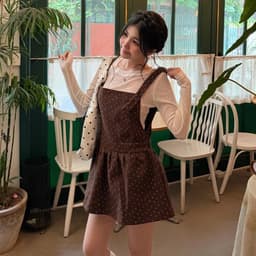(Tặng kèm áo) Set yếm Dạ nữ NANCY Hoa Nhí form váy xoè Tiểu Thư Bun222 7