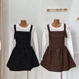 (Tặng kèm áo) Set yếm Dạ nữ NANCY Hoa Nhí form váy xoè Tiểu Thư Bun222 9